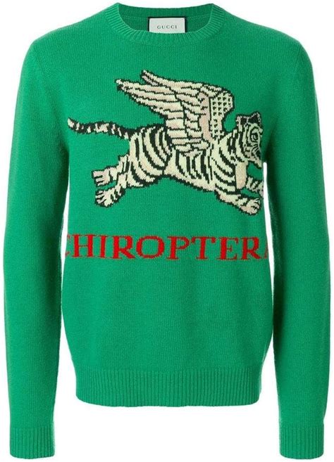 gucci sweater tiger blue|Gucci flying tiger sweater.